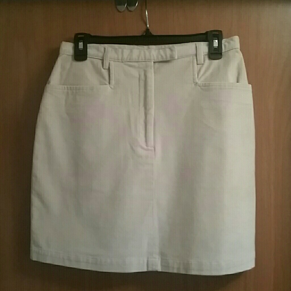 Creme Small Wale Courderoy Straight Skirt